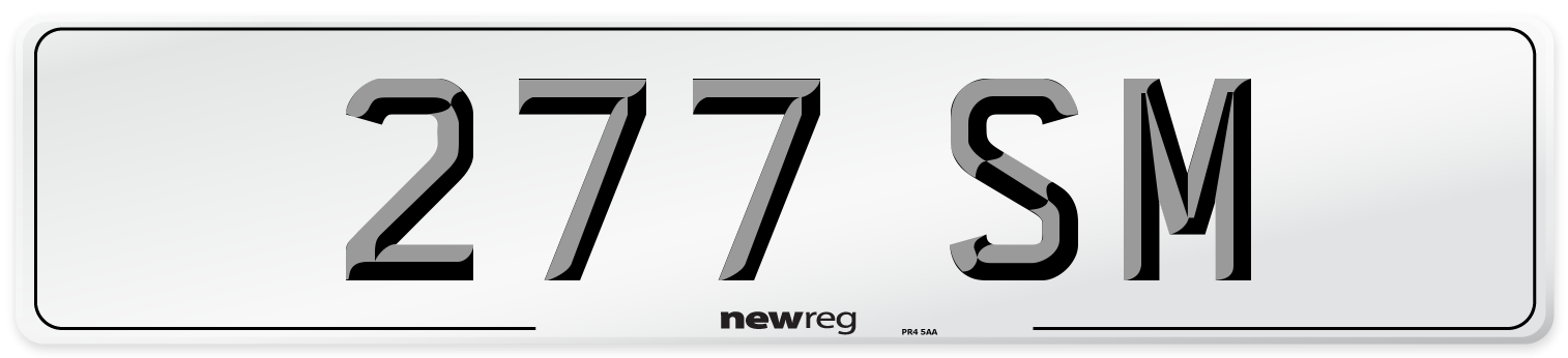277 SM Number Plate from New Reg